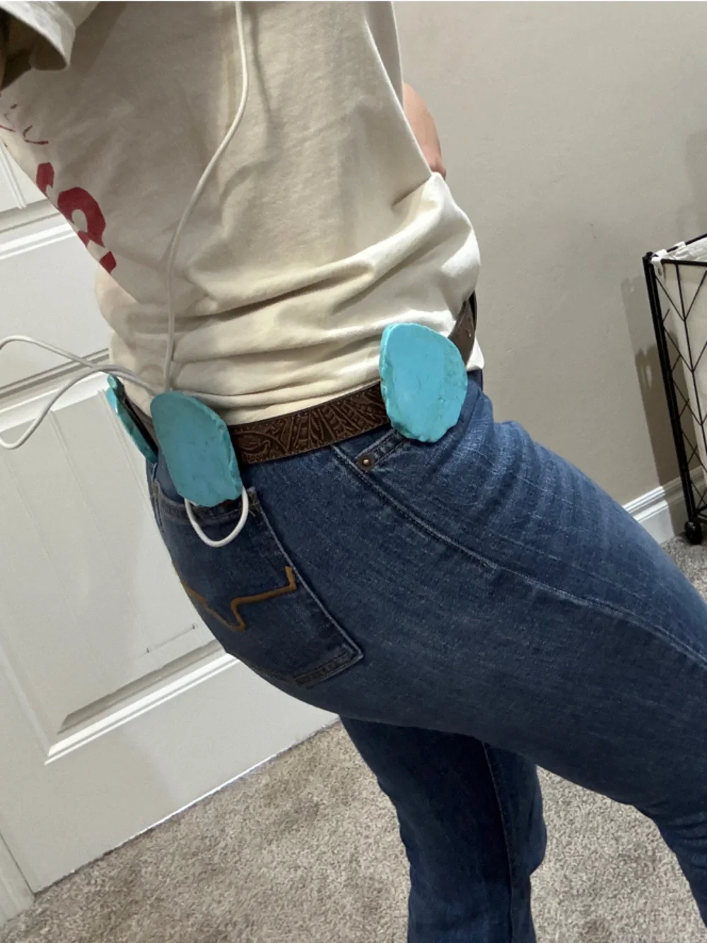 Turquoise Slap Leather Belt